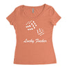 lucky fuers dice Women's Triblend Scoop T-shirt
