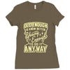 old enough young enough Ladies Fitted T-Shirt
