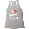 kids boys childrens i love math 1+1=11 funny Racerback Tank