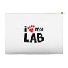 i love my lab labrador Accessory Pouches