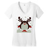 christmas t shirt santa reindeer penguin novelty xmas Women's V-Neck T-Shirt