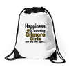 happiness is watching gilmore girls Drawstring Bags