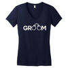 groom handcuffs Women's V-Neck T-Shirt