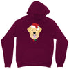 golden retriever dog with red santa's hat Unisex Hoodie