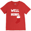 well hung endowed christmas stocking funny V-Neck Tee