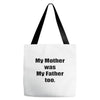 raised by mom Tote Bags