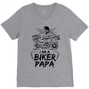 You Cant Scare Me I am Biker Papa V-Neck Tee