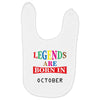 legends are born october Baby Bibs