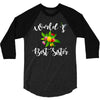 world's best sister with flowers. 3/4 Sleeve Shirt