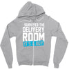 survived the delivery room it's a boy funny Zipper Hoodie
