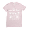 I Am A Cycling Man white letter Ladies Fitted T-Shirt
