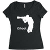 ishoot   camera photographer trained shooting funny gun photo gift tee Women's Triblend Scoop T-shirt