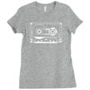 audio cassette 80's 90's party hip hop nostalgia retro Ladies Fitted T-Shirt
