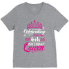 Celebrating With the 4th Birthday Queen V-Neck Tee