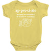 Appreciate Baby Bodysuit