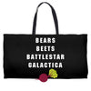 bears beets battlestar galactica Weekender Totes