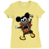 mickey mouse trap Ladies Fitted T-Shirt