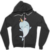 cute kawaii narwhals are cute Zipper Hoodie
