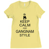 keep calm and gangnam style black t shirt Ladies Fitted T-Shirt