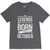 legends are born in october V-Neck Tee