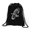 wander explore hike Drawstring Bags