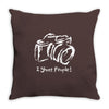 photographer funny mens Throw Pillow