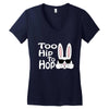 too hip to hop   bunny easter Women's V-Neck T-Shirt