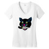 balck cat Women's V-Neck T-Shirt