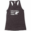 anything unrelated to elephants is irrelephant Racerback Tank