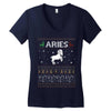 aries  christmas ugly sweater Women's V-Neck T-Shirt
