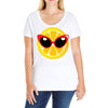 Lemon with Disco Glasses Ladies Curvy T-Shirt