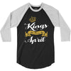 kings are born in april 3/4 Sleeve Shirt