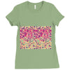 pink triangle print Ladies Fitted T-Shirt