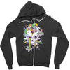 flying rainbow skull island Zipper Hoodie