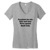 funny t shirt parachute for sale only used once never opened small sta Women's V-Neck T-Shirt