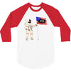 Astronaut Celebrating Independence  Day at 1776 3/4 Sleeve Shirt