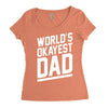 world's okayest dad funny Women's Triblend Scoop T-shirt