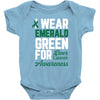 i wear emerald green for liver cancer awareness Baby Bodysuit