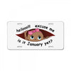 January Peeking Out Baby Girl License Plate