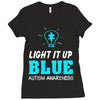 light it up blue autism awareness Ladies Fitted T-Shirt