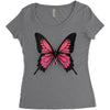breast cancer butterfly Women's Triblend Scoop T-shirt