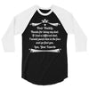 Dear Daddy, Thanks for Being my Dad Baby Boy Letter to Father 3/4 Sleeve Shirt