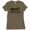 nerd i prefer the term intellectual badass t shirt funny geek tee clas Ladies Fitted T-Shirt