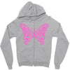 breast cancer butterfly Zipper Hoodie