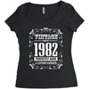 vintage made in 1982 perfectly aged a living legend Women's Triblend Scoop T-shirt