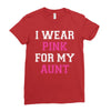 i wear pink for my aunt breast cancer Ladies Fitted T-Shirt
