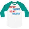 one shift two shift red shift blue shift 3/4 Sleeve Shirt