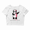 black, red and white Crop Top