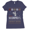 santa scorpio christmas ugly t shirts Ladies Fitted T-Shirt