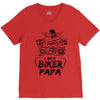 You Cant Scare Me I am Biker Papa V-Neck Tee